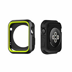 PHONECARE Coque Military Anti-Impact DoubleColor pour Apple Watch Series SE - 40mm - Noir / Vert fluorescent