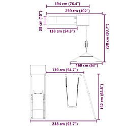 vidaXL Aire de jeux d'extérieur bois massif de douglas pas cher
