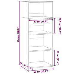 vidaXL Buffet haut chêne sonoma 50x41x124 cm bois d'ingénierie pas cher