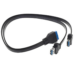 USB 3.0 Dual Ports A Femelle Mount à Carte de Mère 20pin Câble Y - 50cm pas cher