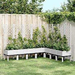 vidaXL Jardinière avec treillis blanc 200x160x142 cm PP