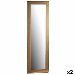 Gift Decor Miroir mural 41 x 131 x 1,5 cm Doré Bois verre (2 Unités)