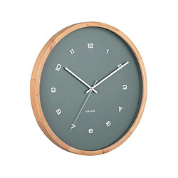 Karlsson Horloge murale en bois Modesta vert jungle.