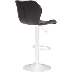 Acheter Decoshop26 Tabouret de bar x1 avec coutures décoratives en forme de losanges en PVC marron et métal blanc 10_0004653