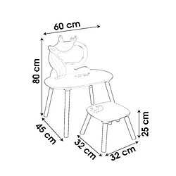 Avis Toilinux Coiffeuse enfant avec miroir et tabouret Sweet Licorne en MDF