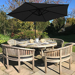 Acheter Monstershop Parasol Cantilever Noir & Base Ronde 3m x 3m x 2.5m