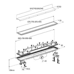 Avis Caniveau de douche inox réversible 890mm + natte - sicanatfh90r - NICOLL