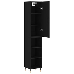 Avis vidaXL Buffet haut Noir 34,5x34x180 cm Bois d'ingénierie