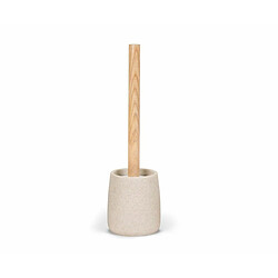 Brosse de salle de wc Alexandra House Living Marron Beige Nylon Bois de frêne Grès 10 x 36 x 10 cm