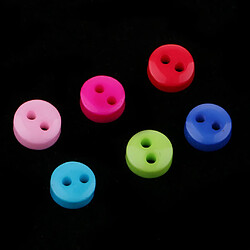 Avis Bouton rond en résine 2 trous couleur bonbon 100pcs pour coudre scrapbook 6mm