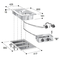 Plancha Encastrable Electrique Plaque Lisse Chromée 3,9 kW - Combisteel