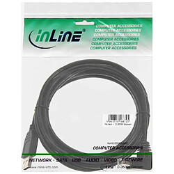 Câble USB 2.0, InLine®, A à B plié en bas, noir, 2m