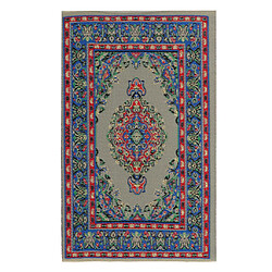 Tapis de maison de poupée miniature 1/12 tapis de broderie accessoires de chambre bleu