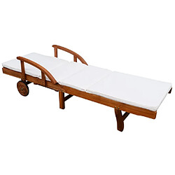 Avis Maison Chic Chaise longue avec coussin | Bain de soleil Relax | Transat Bois d'acacia solide -GKD85437