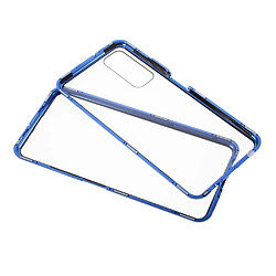 Coque en cadre métallique cadre double face ultra clair magnétique tout autour bleu pour votre Huawei P smart 2021/Y7a