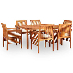 Maison Chic Mobilier à dîner 7 pcs de jardin - Ensemble table et chaises d'extérieur - Salon/Mobilier de jardin classique et coussins Acacia solide -MN73122