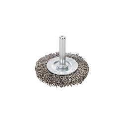 Roue à fils d'acier inox D. 75 mm sur tige - 357148 - Silverline