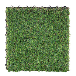 Acheter Mendler Carreau d'herbe WPC-E13, carrelage à pelouse, tapis de gazon, balcon/terrasse, 11pièces à 30x30cm