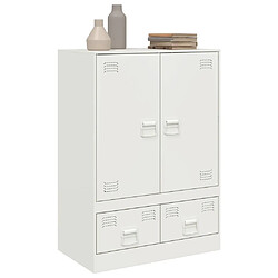 Avis vidaXL Buffet haut blanc 67x39x95 cm acier