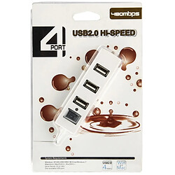 Acheter Wewoo HUB USB 2.0 haute vitesse blanc 4 ports avec commutateur, plug and play