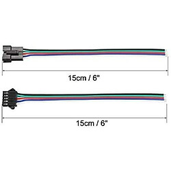 Avis 10 Pièces JST SM 5 Broches LED Connecteur Mâle et Femelle SM Câble Adaptateur 150mm 20AWG