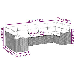 Avis Maison Chic Salon de jardin avec coussins 7 pcs | Ensemble de Table et chaises | Mobilier d'Extérieur beige résine tressée -GKD94370