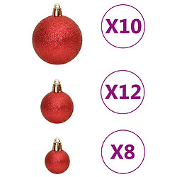 Acheter vidaXL Ensemble de boules de Noël 111 pièces rouge polystyrène