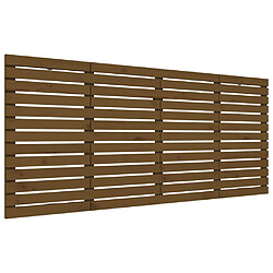 vidaXL Tête de lit murale Marron miel 156x3x91,5 cm Bois massif de pin