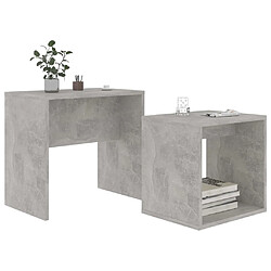 Avis Maison Chic Ensemble de tables basses,Table Console pour salon Gris béton 48x30x45 cm Aggloméré -MN30281