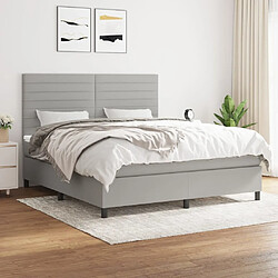 Maison Chic Lit Adulte - Lit simple Lit à sommier tapissier avec matelas moelleux - Meuble de Chambre - Gris clair 160x200cm Tissu -MN41927