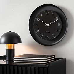 Karlsson Horloge mural en métal Dual Disc noir.