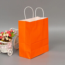 Wewoo 10 PCS Sac en papier Kraft élégant avec poignées pour mariage / fête d'anniversaire / bijoux / vêtementstaille 12x15x6cm Orange