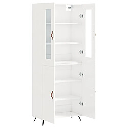 Avis vidaXL Buffet haut Blanc brillant 69,5x34x180 cm Bois d'ingénierie