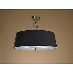 Inspired Ninette Semi Flush 4 Light E27, laiton antique avec abat-jour noir