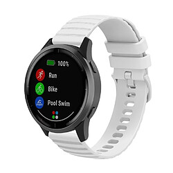 Bracelet en silicone points en forme de vague 18mm, réglable pour votre Garmin Venu 2S/Vivomove 3S/Vivoactive 4S - blanc