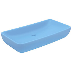 vidaXL Lavabo de luxe rectangulaire Bleu clair mat 71x38 cm Céramique