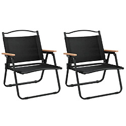 vidaXL Chaises de camping lot de 2 Noir 54x43x59 cm Tissu Oxford