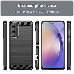 Htdmobiles Coque pour Samsung Galaxy A55 5G - housse etui silicone gel carbone + verre trempe - NOIR