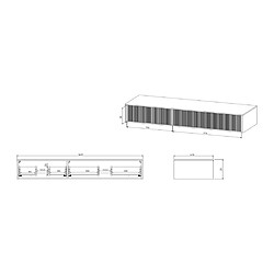 Vente-Unique Meuble sous vasque suspendu strié - Blanc - 150 cm - ARNEGA pas cher