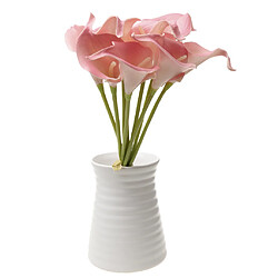 9xpu Fleur Artificielle Calla Mariage Lys Bouquet Décoration Florale Rose