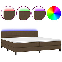 vidaXL Sommier à lattes de lit matelas et LED Marron foncé 200x200 cm