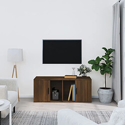 vidaXL Meuble TV Chêne marron 100x35x40 cm Bois d'ingénierie