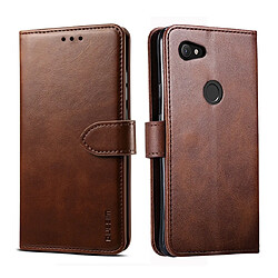 Wewoo Housse Coque Pour Google Pixel 3a XL GUSSIM Business Style Étui en cuir à rabat horizontal avec support et fentes cartes et portefeuille marron