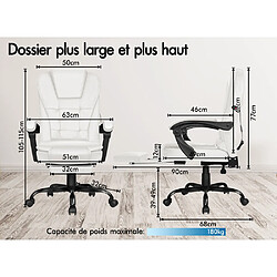 Acheter ALFORDSON Fauteuil de Bureau de Massage avec Repose-pieds Siège de jeu Exécutif