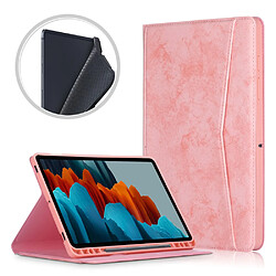 Etui en PU Poche avant avec support et porte-stylo rose pour votre Samsung Galaxy Tab S7 FE T736