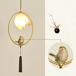 Avis Universal Petit lustre de chevet créatif d'oiseau, lumière d'allée ovale dorée, balcon de couloir, lampe de lotus suspendue, petit lustre en résine de fer, LED 220V, pas de source de lumière(Or)