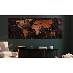 Artgeist Tableau - Copper Map (5 Parts) Narrow [100x40]