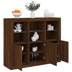 Maison Chic Lot de 3 Commode Buffet - Meuble de rangements avec lumières LED chêne brun bois d'ingénierie -GKD25111