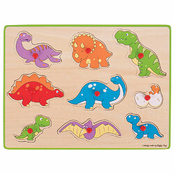 Bigjigs Toys Puzzle à soulever en bois - Dinosaures