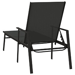 Acheter Helloshop26 Transat chaise longue bain de soleil lit de jardin terrasse meuble d'extérieur acier et tissu textilène noir 02_0012250